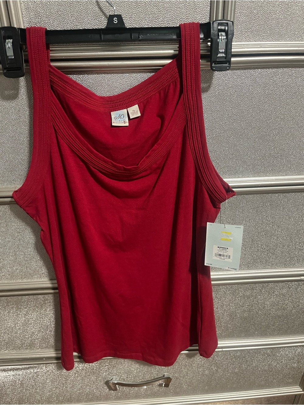 SO Women's Red Draped  Tank Top